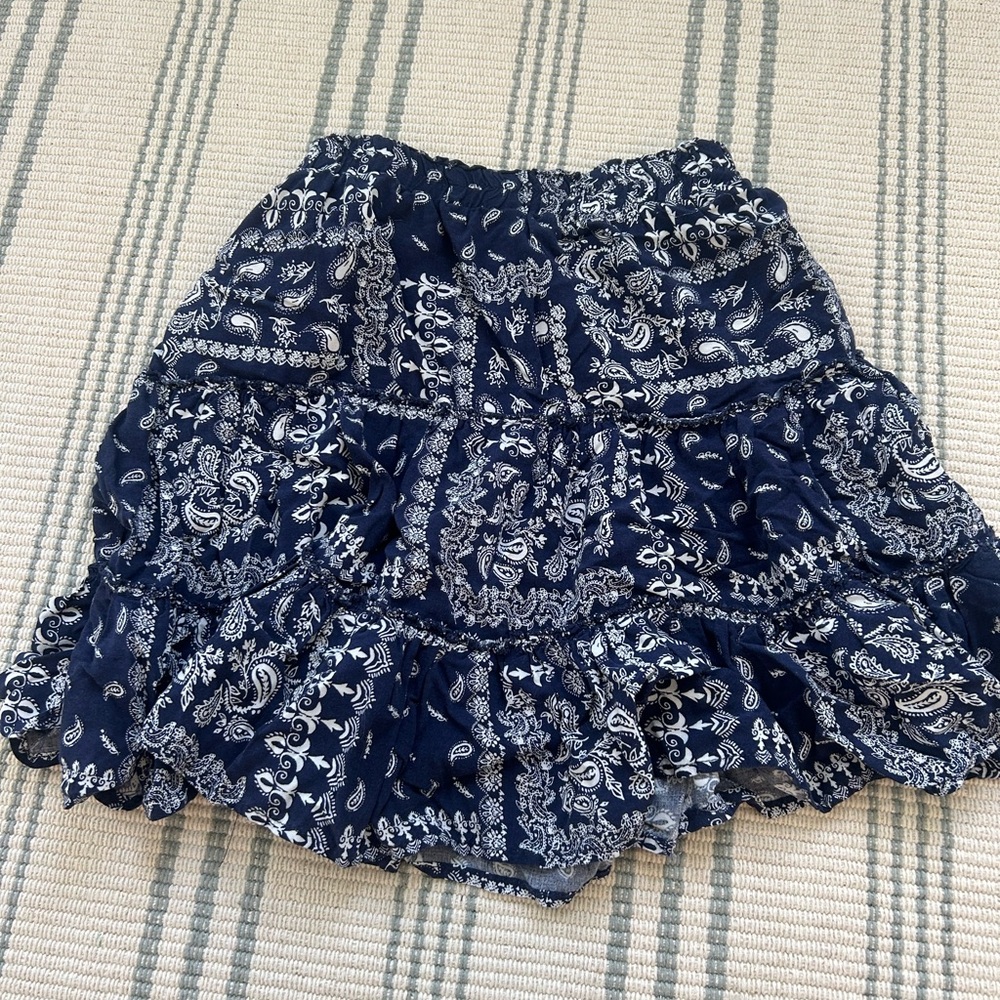 paisley flowy mini skirt